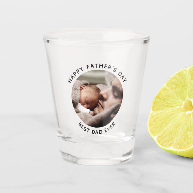 Custom Father's Day Cute Minimalist Photo  Shot Glass (Front)