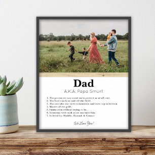Custom Father's Day Gift  Photo Art Print