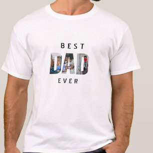 Custom Fathers Day Photo Collage Best Dad Ever T-Shirt