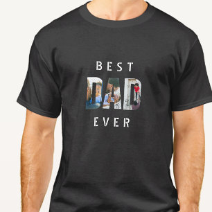 Custom Fathers Day Photo Collage Best Dad Ever T-Shirt