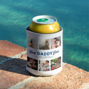 Custom Father's Day Photo Collage Best Daddy Ever Can Cooler