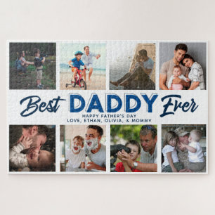 Custom Father's Day Photo Collage Best Daddy Ever Jigsaw Puzzle