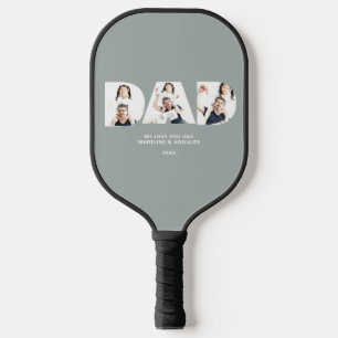 Custom Fathers Day Photo Collage Dad Personalized Pickleball Paddle