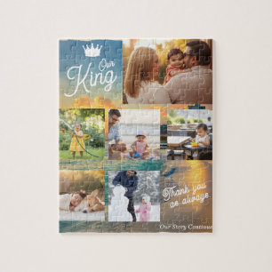Custom Father's Day Photo Collage   Our King Jigsaw Puzzle