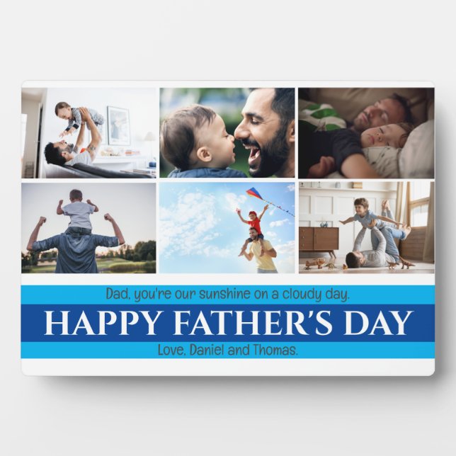 Custom Father's Day Photo Collage Plaque (Front)