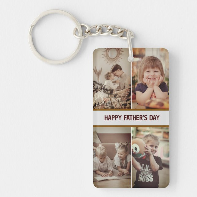Custom Father's Day Photo Keychain (Front)
