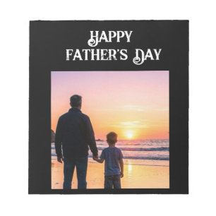 Custom Father's Day Sunset Silhouette Heart Design Notepad