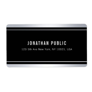 Custom Faux Argent Noir Moderne Elégant Livraison