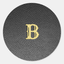 Custom Faux Black Leather Monogram