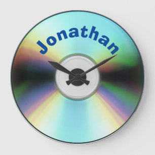 Custom Faux CD Retro 90s Music Large Clock