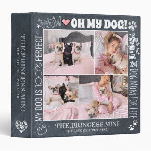 Custom Faux Chalk Dog Photo Scrapbook Binder