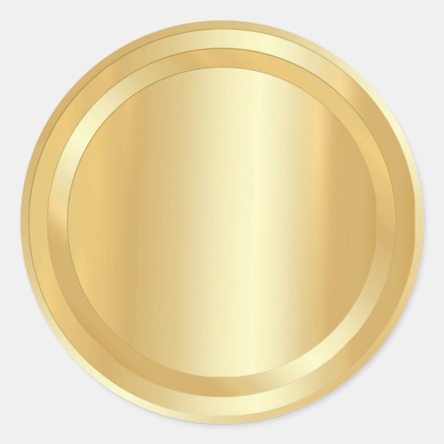 Custom Faux Gold Elegant Glamourous Trendy Templat Classic Round Sticker (Front)