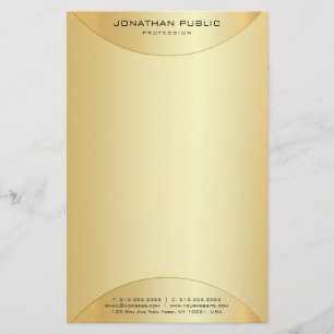 Custom Faux Gold Elegant Modern Template Stationery