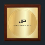 Custom Faux Gold Elegant Monogram Template Gift Box<br><div class="desc">Custom Faux Gold Elegant Monogram Template Modern Large Jewellery Gift Box.</div>
