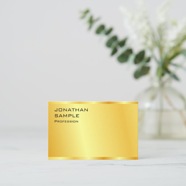 Custom Faux Gold Elegant Professional Template Business Card (Standing Front)