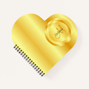 Custom Faux Gold Elegant Template Monogram Notebook