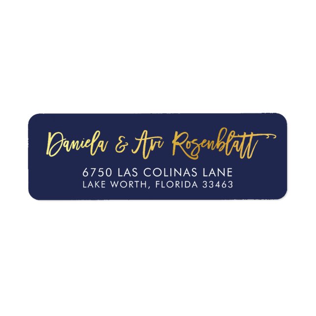CUSTOM faux gold foil names navy + gold ZACHARY (Front)