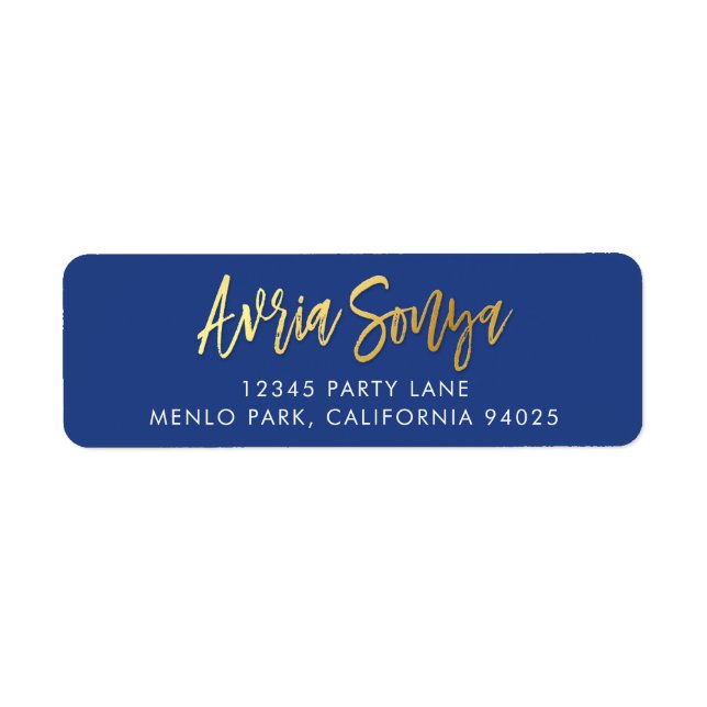 CUSTOM faux gold foil names royal blue AVRIA SONYA (Front)