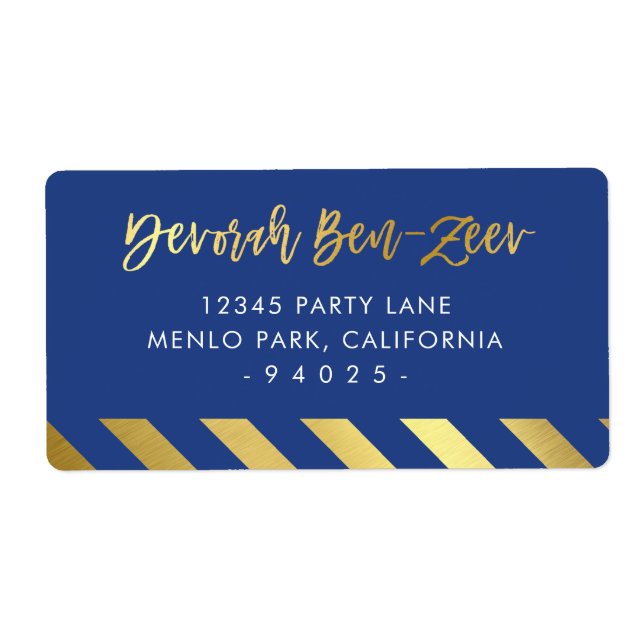 CUSTOM faux gold foil names royal blue DEVORAH (Front)