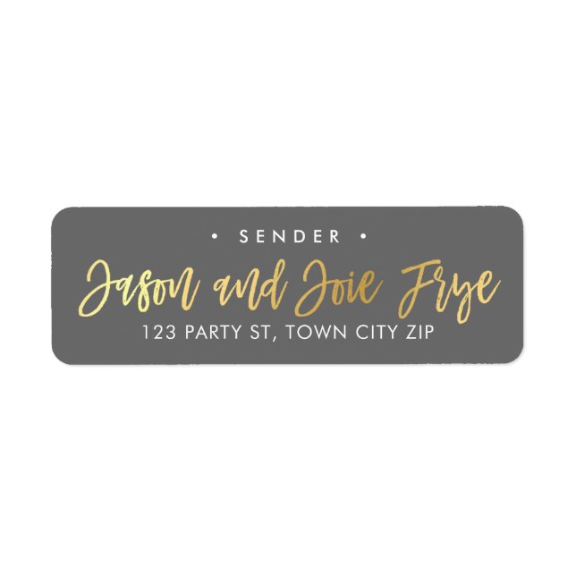 CUSTOM faux gold foil script names grey + gold (Front)
