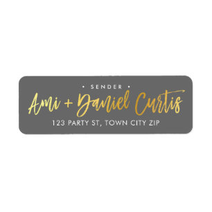 CUSTOM faux gold foil script names grey + gold
