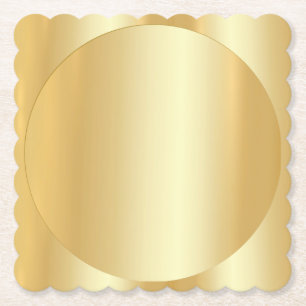 Custom Faux Gold Glamourous Blank Elegant Template Paper Coaster