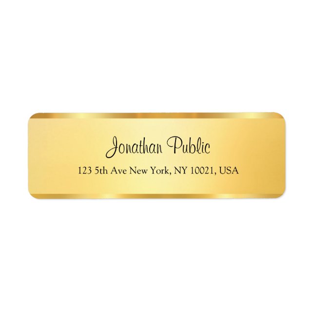 Custom Faux Gold Handwritten Script Template (Front)