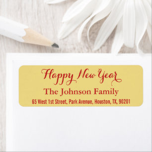 Custom Faux Gold Happy New Year DIY Return Address