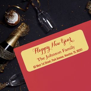 Custom Faux Gold Happy New Year DIY Return Address