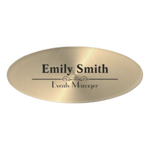 Custom Faux Gold Magnetic Acrylic Name Tag