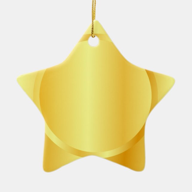 Custom Faux Gold Metallic Look Elegant Template Ce Ceramic Ornament (Front)