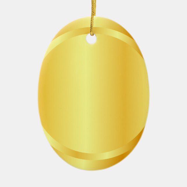 Custom Faux Gold Metallic Look Elegant Template Ceramic Ornament (Front)
