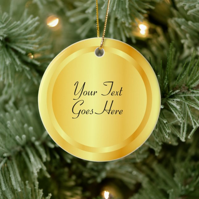 Custom Faux Gold Metallic Look Elegant Template Ceramic Ornament (Tree)