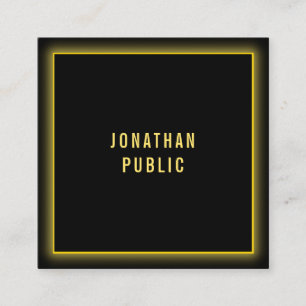 Custom Faux Gold Modern Professional Elegant Black Square Business Card