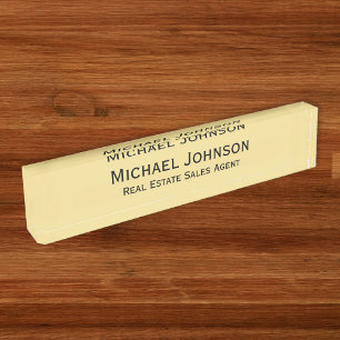 Custom Faux Gold Modern Professional Office Title Nameplate