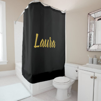 Custom Faux Gold Script on Black