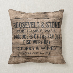 Custom Faux Shipping Crate Throw Pillow