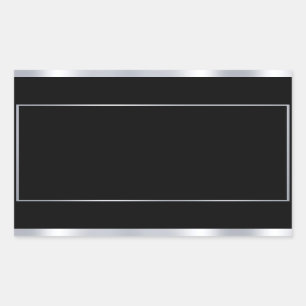 Custom Faux Silver Black Elegant Blank Template Sticker