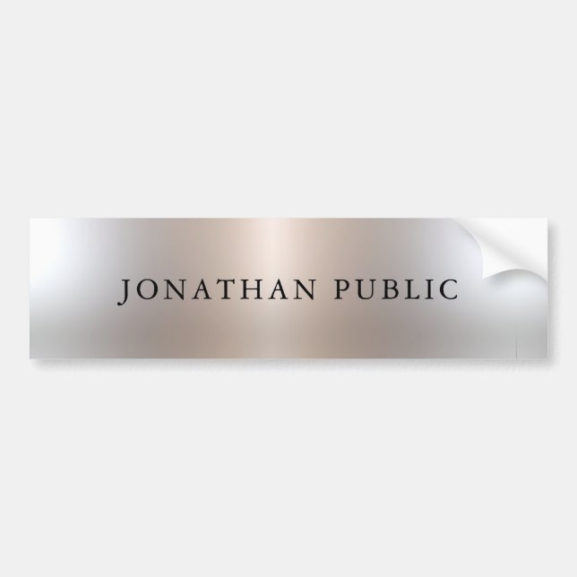 Custom Faux Silver Professional Glamourous Templat Bumper Sticker (Front)