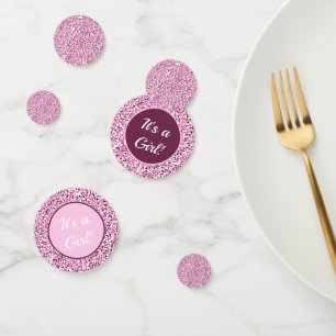 Custom Faux Sparkling Happy Birthday Pink Glitter Confetti