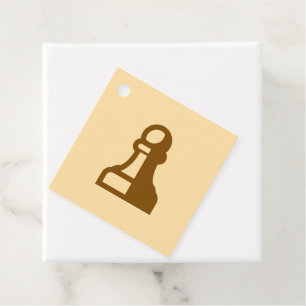 Custom favor tags with pawn chess piece icon