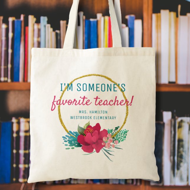 Custom Favorite Teacher Appreciation School Tote Bag (Creator Uploaded)