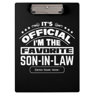 Custom Favourite Son In Law Official Funny Family Clipboard