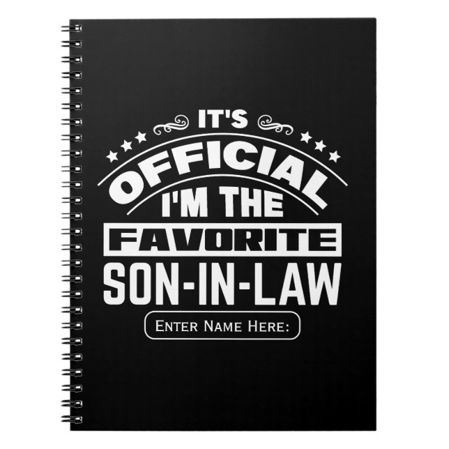 Custom Favourite Son In Law Official Funny Family Notebook (Front)
