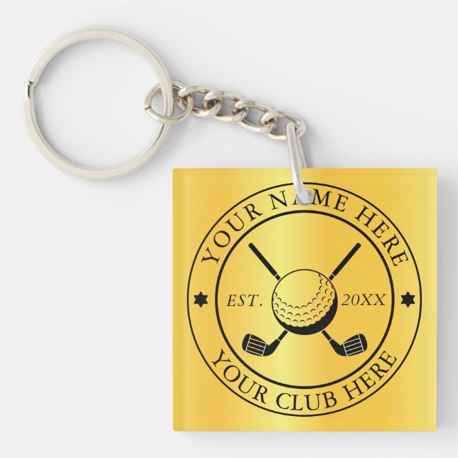 Custom Featuring Club Emblem Square Single-sided  Keychain (Front)