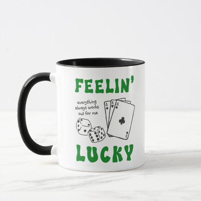 Custom Feelin' Lucky Positive Affirmation Mug (Left)