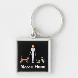 Custom Female Geometric Vet Keychain