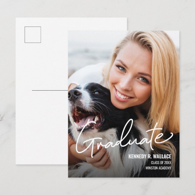 Custom Female Graduate Photo Template School (Front/Back)