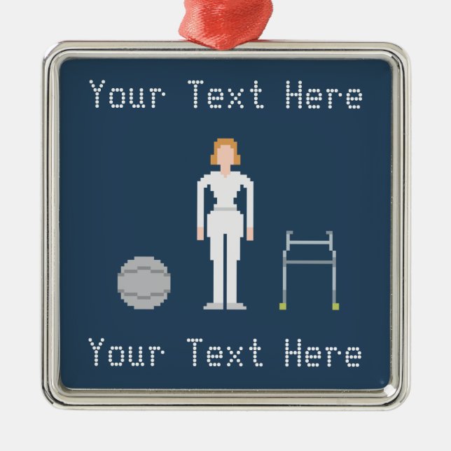 Custom Female Physical Therapy Metal Ornament (Front)