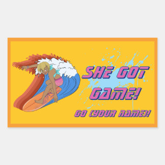 Custom Female Surfer Sticker